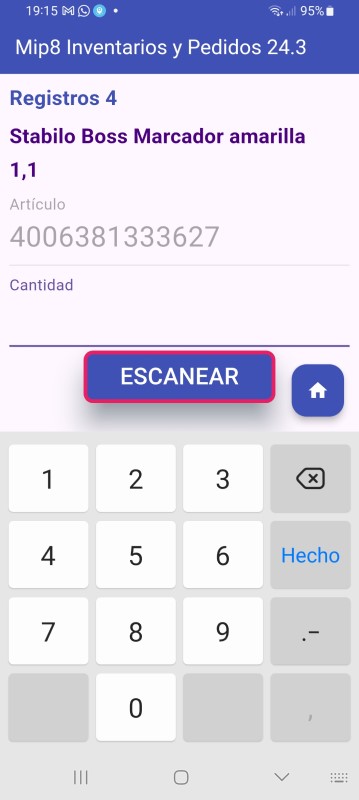 Si introduces o escaneas un código que ya está en la base
                         de datos maestro.