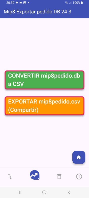 Convertir el pedido a formato CSV, con el botón “CONVERTIR.